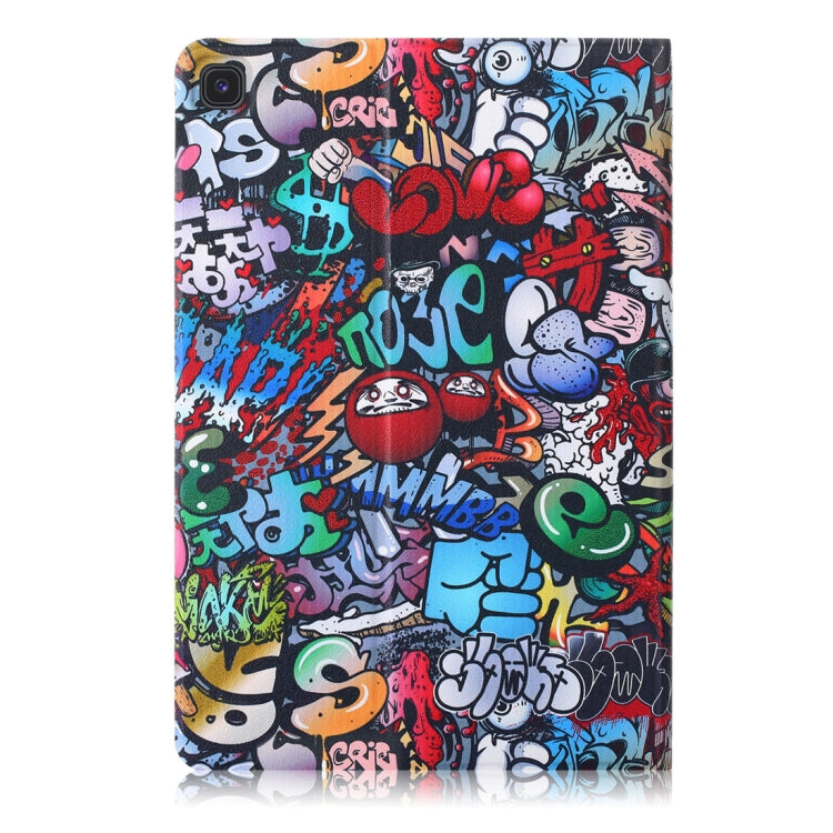 Graffiti Pattern Colored Drawing Horizontal Flip Leather Case for Galaxy Tab S5e T720 / T725, with Holder / Wake-up Function