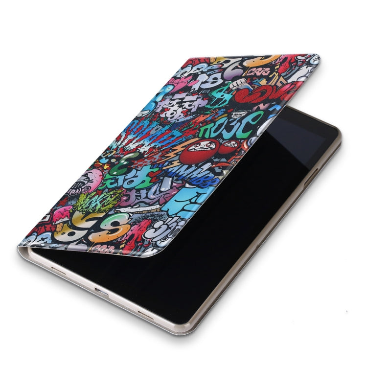 Graffiti Pattern Colored Drawing Horizontal Flip Leather Case for Galaxy Tab S5e T720 / T725, with Holder / Wake-up Function