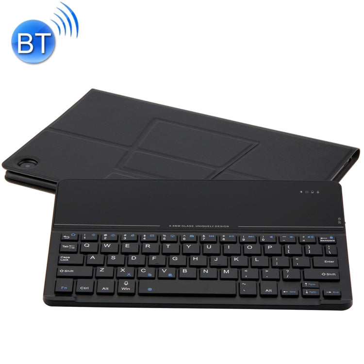 Detachable Magnetic Bluetooth Keyboard Ultrathin Toughened Glass Mirror Leather Tablet Case for Huawei MediaPad M5 10.8 inch, with Holder