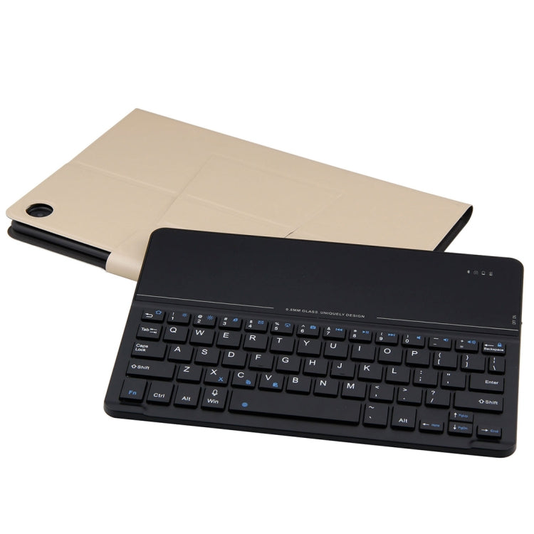 Detachable Magnetic Bluetooth Keyboard Ultrathin Toughened Glass Mirror Leather Tablet Case for Huawei MediaPad M5 10.8 inch, with Holder
