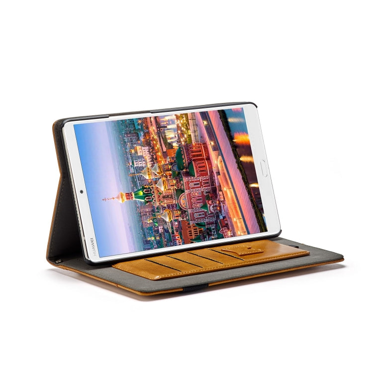 Multifunctional TPU+PC Horizontal Flip Leather Case for Huawei MediaPad M5 8.4 Inch, with Holder & Pen Slot & Card Slots & Wallet(Light Brown)