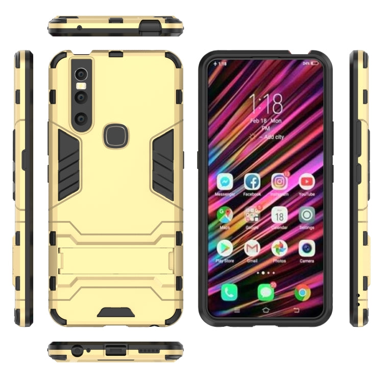 Shockproof PC + TPU Case for VIVO V15, with Holder