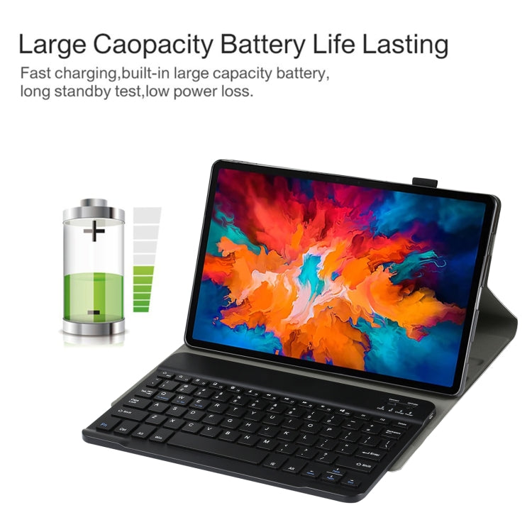 AM13 2 in 1 Removable Bluetooth Keyboard + Protective Leather Tablet Case with Holder for Lenovo Tab P11 Pro (TB-XJ706F)