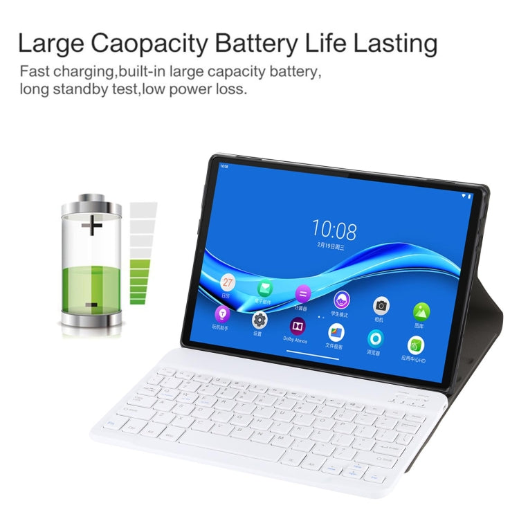 AM10 2 in 1 Removable Bluetooth Keyboard + Protective Leather Tablet Case with Holder for Lenovo M10 FHD Plus 10.3 inch