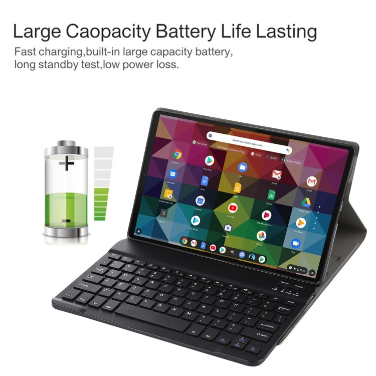 AM11 2 in 1 Removable Bluetooth Keyboard + Protective Leather Tablet Case with Holder for Lenovo M10 FHD REL TB-X605FC/LC