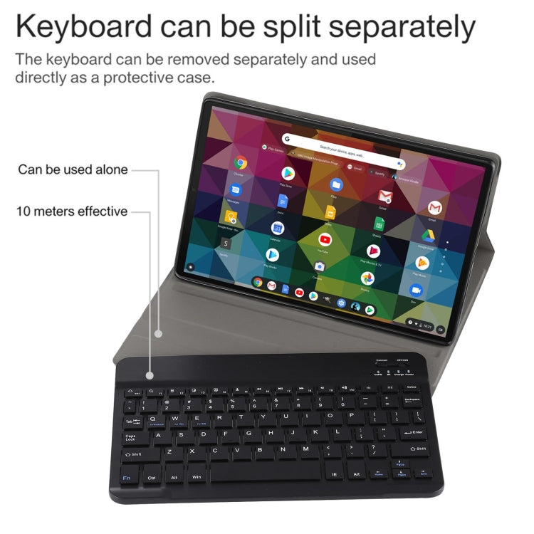 AM11 2 in 1 Removable Bluetooth Keyboard + Protective Leather Tablet Case with Holder for Lenovo M10 FHD REL TB-X605FC/LC