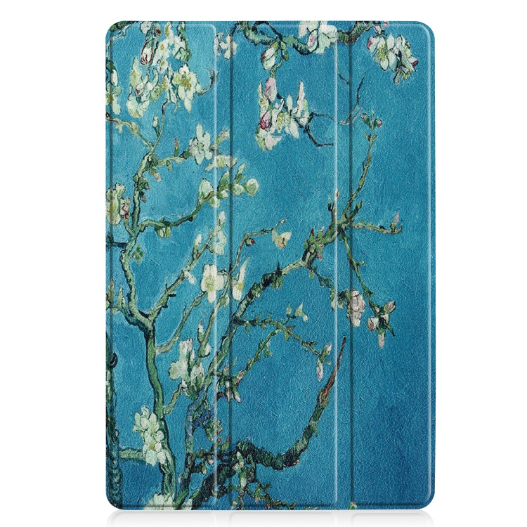 Cowhide Texture Apricot Pattern Colored Drawing Horizontal Flip Leather Case for Huawei Mediapad M6 10.8, with Holder