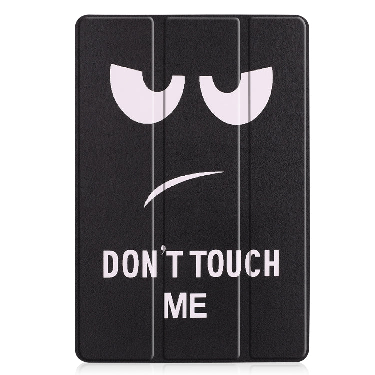 Cowhide Texture Big Eyes Pattern Colored Drawing Horizontal Flip Leather Case for Huawei Mediapad M6 10.8, with Holder