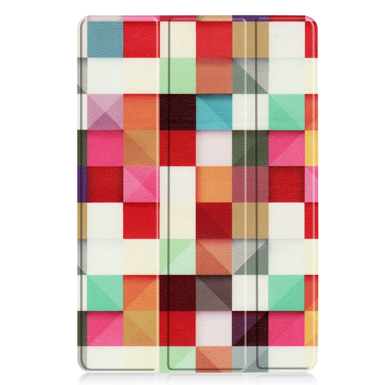 Cowhide Texture Magic Cube Pattern Colored Drawing Horizontal Flip Leather Case for Huawei Mediapad M6 10.8, with Holder