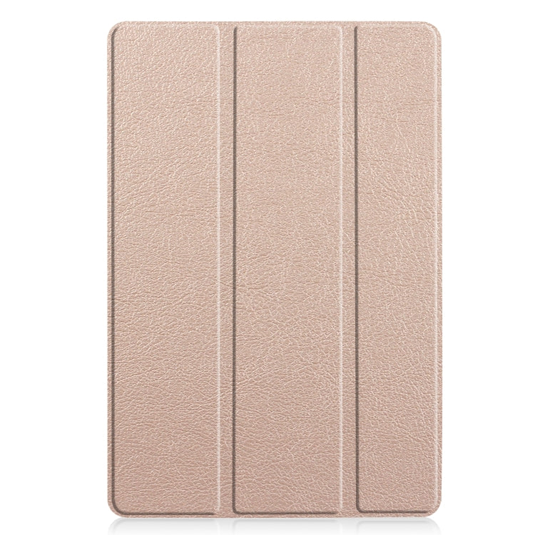 Tri-fold Cowhide Texture Horizontal Flip Leather Case for Huawei Mediapad M6 10.8, with Holder & Sleep / Wake-up Function
