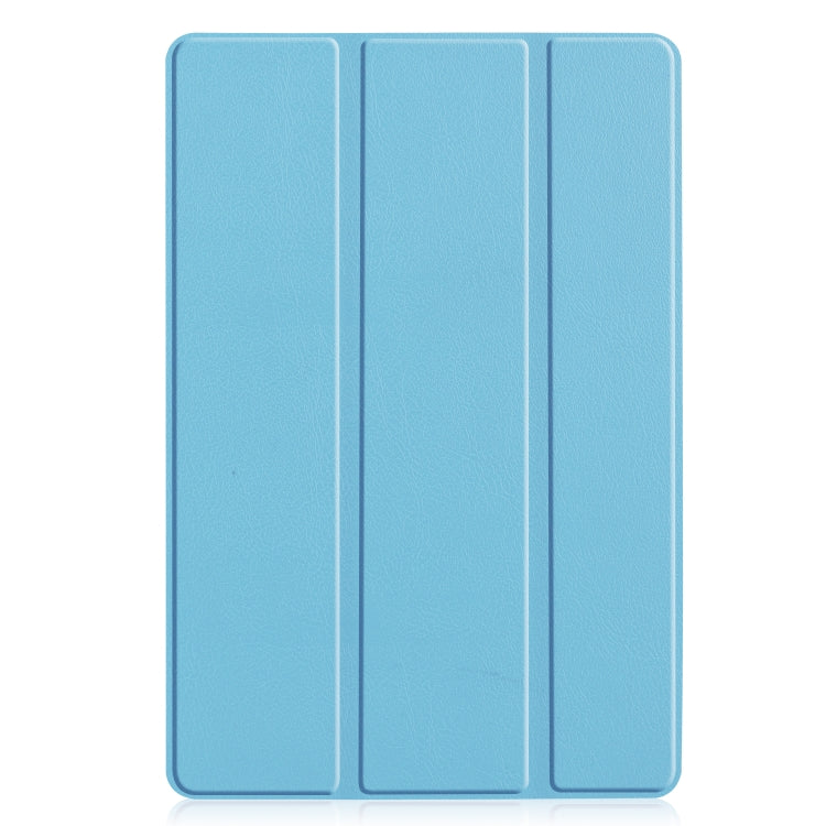 Tri-fold Cowhide Texture Horizontal Flip Leather Case for Huawei Mediapad M6 10.8, with Holder & Sleep / Wake-up Function