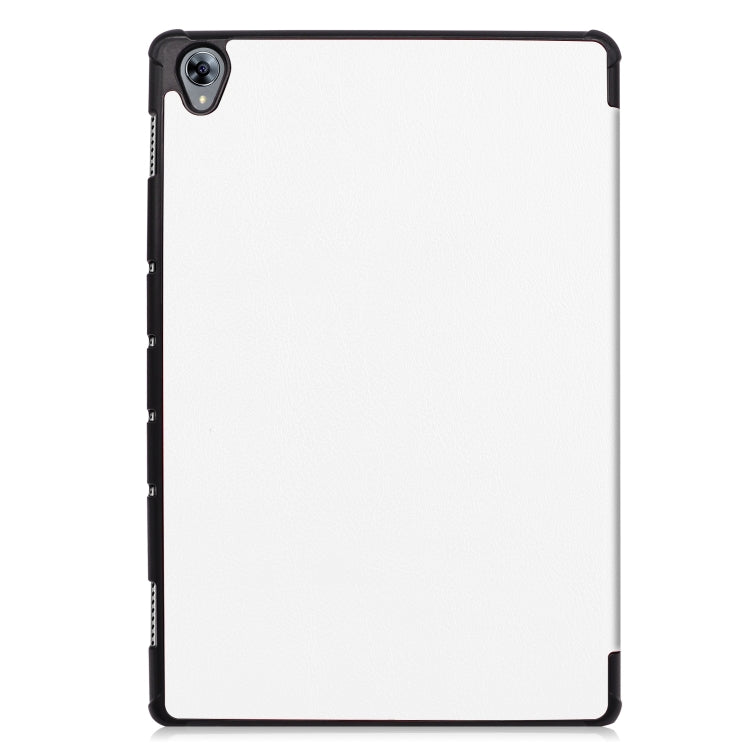 Tri-fold Cowhide Texture Horizontal Flip Leather Case for Huawei Mediapad M6 10.8, with Holder & Sleep / Wake-up Function