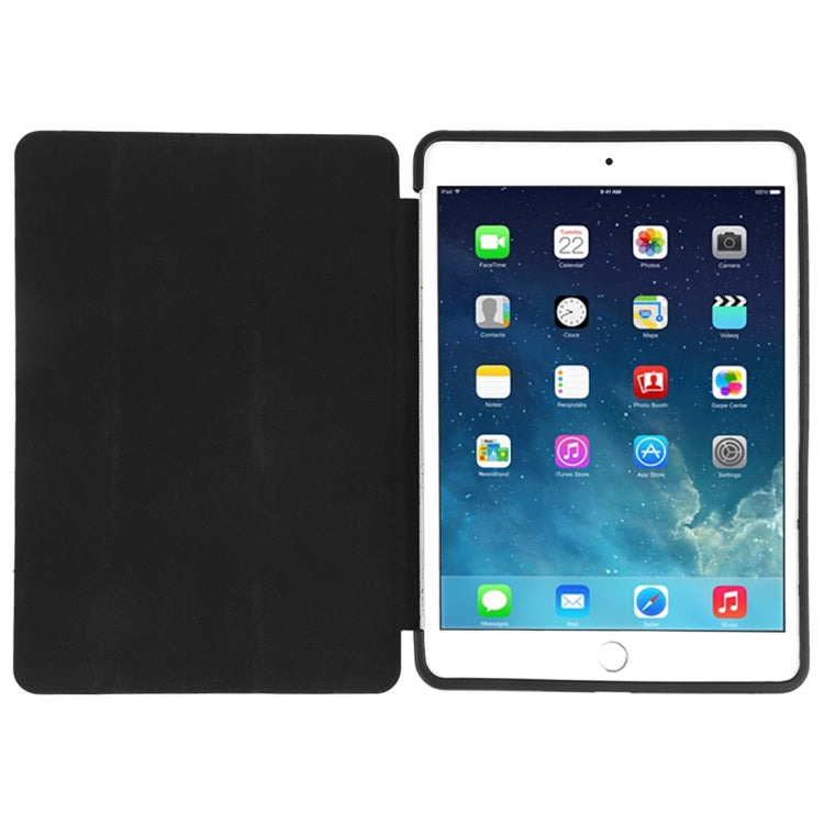 Embroidered cartoon Pattern Left and Right Flip Leather Case for iPad Mini 5 / 4 , with Three-folding Holder & Sleep / Wake-up Function & Pen Slot