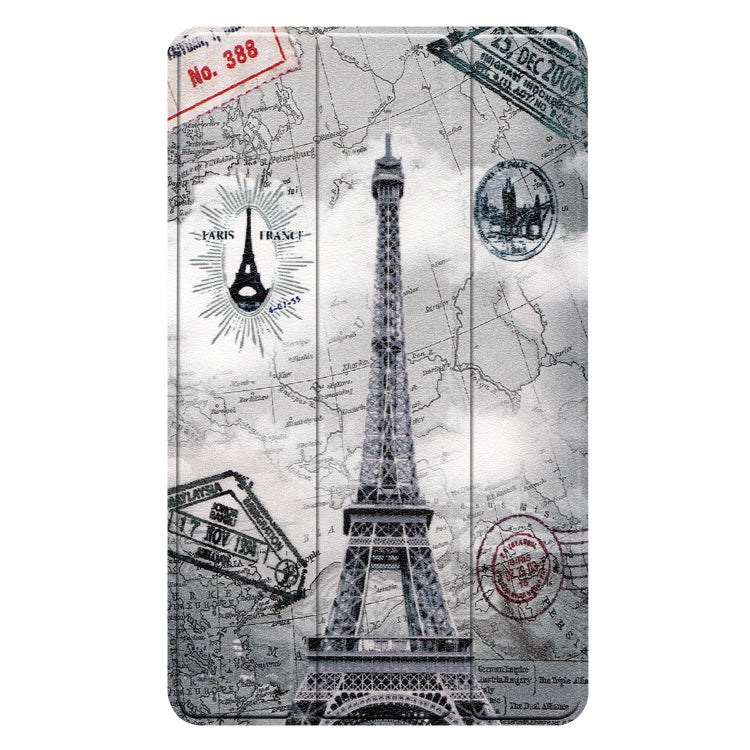 Retro Tower Pattern Colored Painted Horizontal Flip PU Leather Case for Lenovo Tab E8 TB-8304F, with Three-folding Holder
