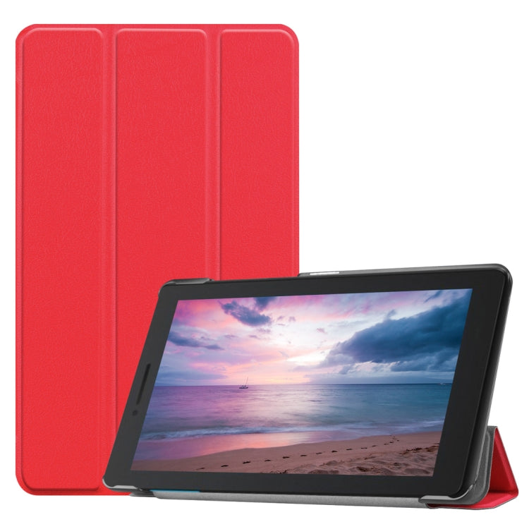 Custer Texture Horizontal Deformation Flip Leather Case for Lenovo Tab E8 TB-8304F, with Three-folding Holder