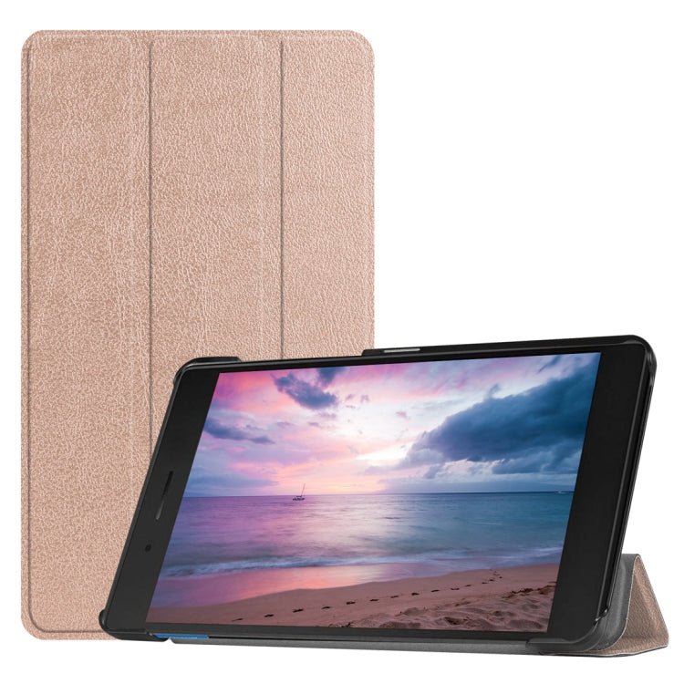 Custer Texture Horizontal Deformation Flip Leather Case for Lenovo Tab E8 TB-8304F, with Three-folding Holder