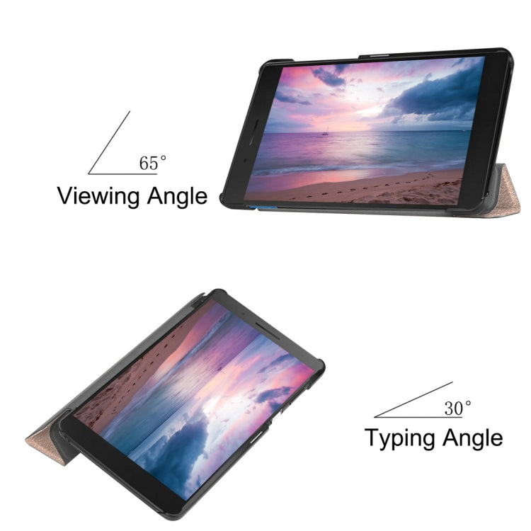 Custer Texture Horizontal Deformation Flip Leather Case for Lenovo Tab E8 TB-8304F, with Three-folding Holder