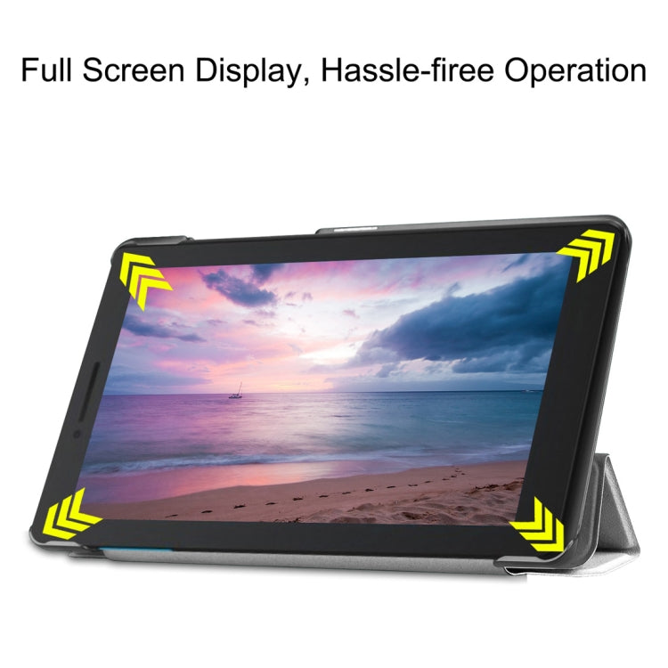 Custer Texture Horizontal Deformation Flip Leather Case for Lenovo Tab E8 TB-8304F, with Three-folding Holder