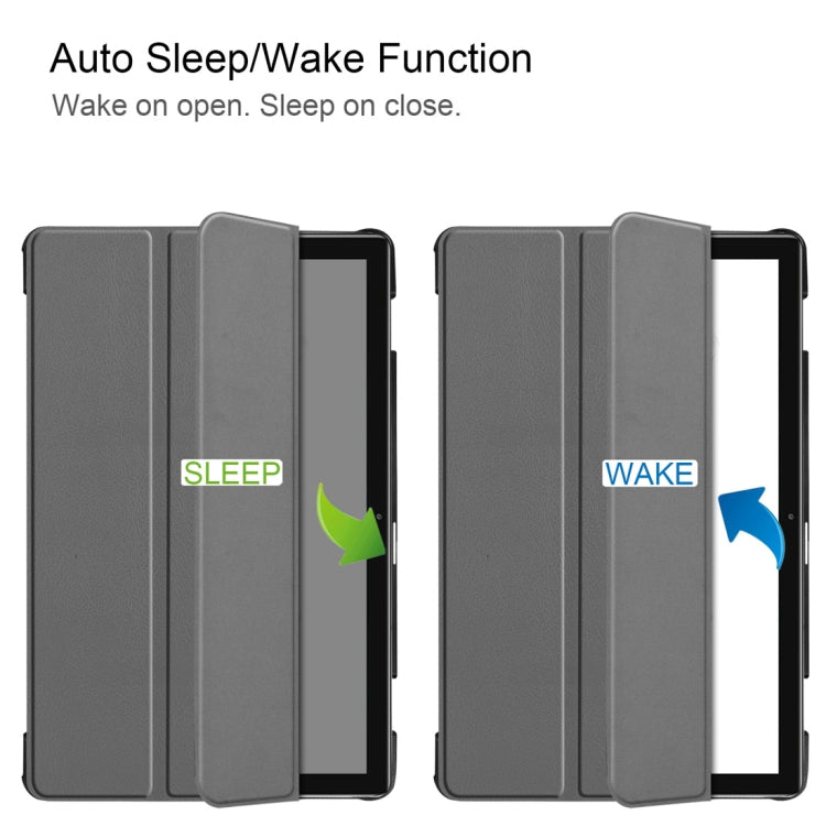 Custer Texture Horizontal Deformation Flip Leather Case for Huawei MediaPad M6 10.8 / Matepad 10.8 (2020), with Three-folding Holder & Sleep / Wake-up Function