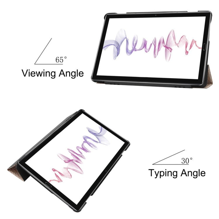 Custer Texture Horizontal Deformation Flip Leather Case for Huawei MediaPad M6 10.8 / Matepad 10.8 (2020), with Three-folding Holder & Sleep / Wake-up Function