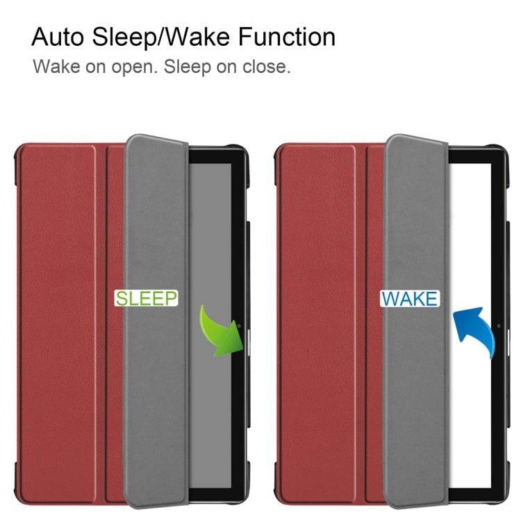 Custer Texture Horizontal Deformation Flip Leather Case for Huawei MediaPad M6 10.8 / Matepad 10.8 (2020), with Three-folding Holder & Sleep / Wake-up Function
