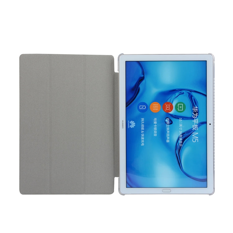 Silk Texture Horizontal Flip Leather Case with Three-Folding Holder for Huawei M5 Lite 10.1