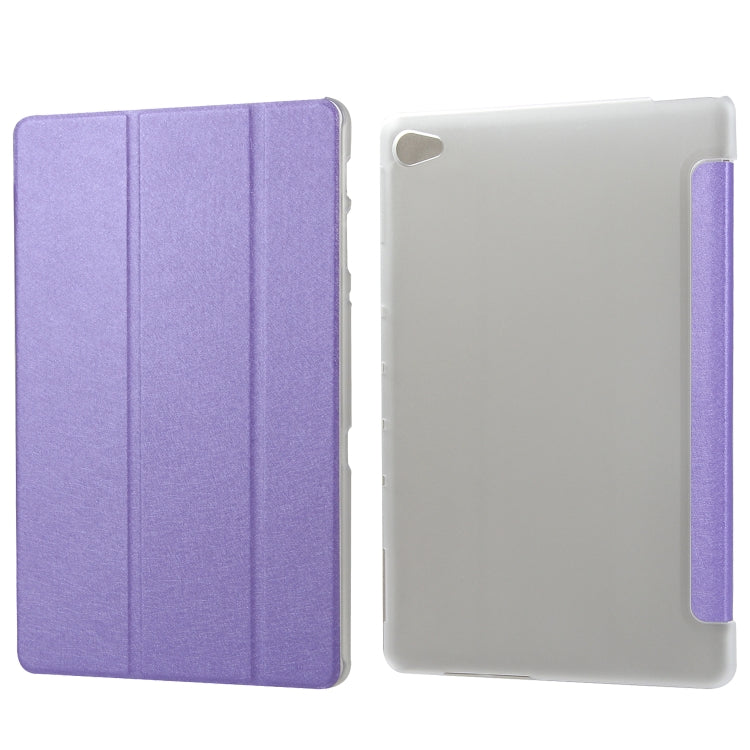 Silk Texture Horizontal Flip Leather Case with Three-Folding Holder for Huawei M5 Lite 10.1