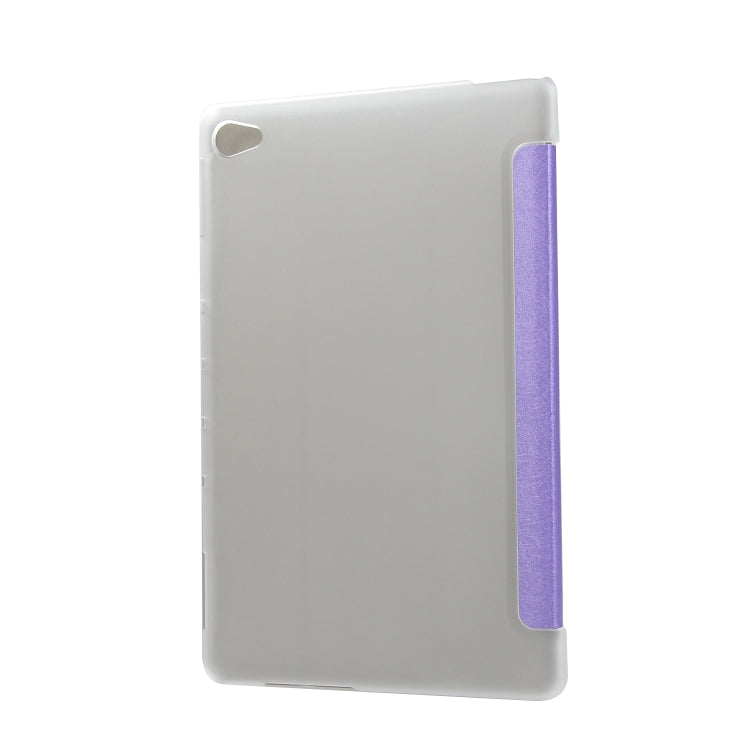 Silk Texture Horizontal Flip Leather Case with Three-Folding Holder for Huawei M5 Lite 10.1