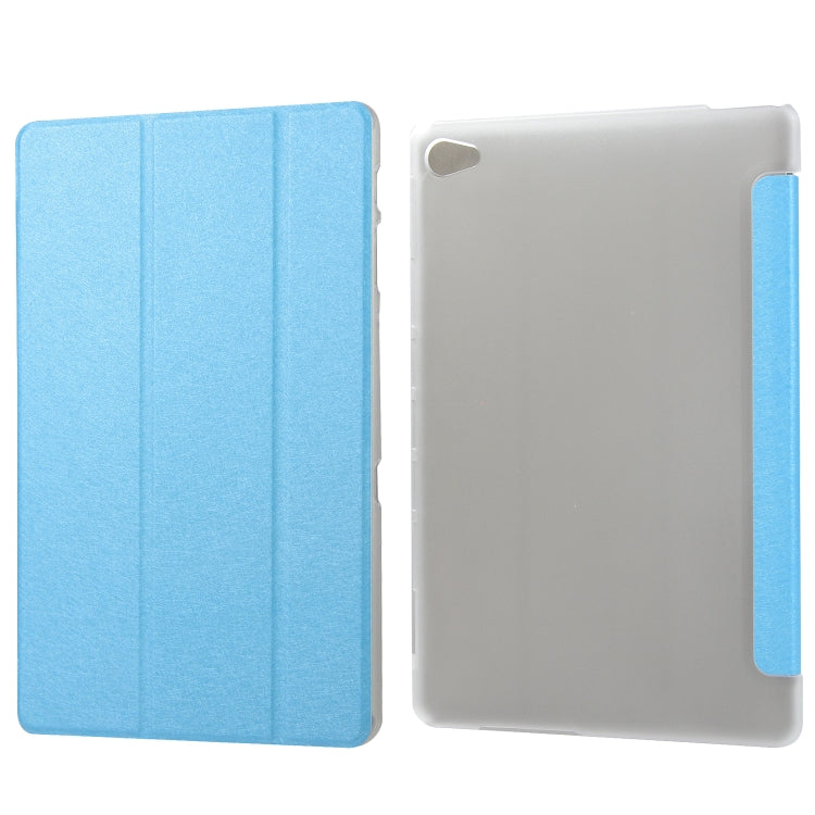 Silk Texture Horizontal Flip Leather Case with Three-Folding Holder for Huawei M5 Lite 10.1