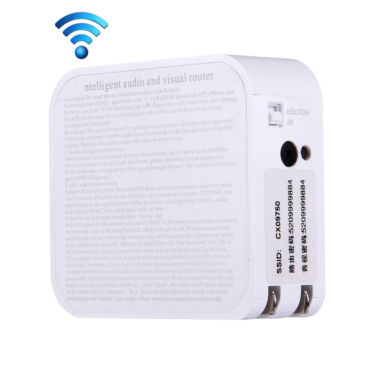 Intelligent Audio and Visual Mobile WiFi Router with Camera, US Plug