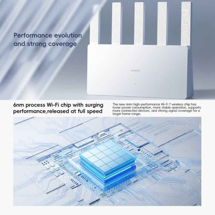 Xiaomi Router BE5000 WiFi 7 MLO 2.4GHz 5.0GHz Dual Band 2.5G Port 512MB RAM Repeater, US Plug  - White