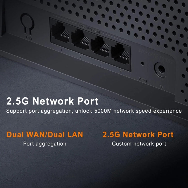 Xiaomi Router BE6500 WiFi 7 2.4GHz 5.0GHz Dual Band 4-Core 2.5G Port, US Plug  - Black