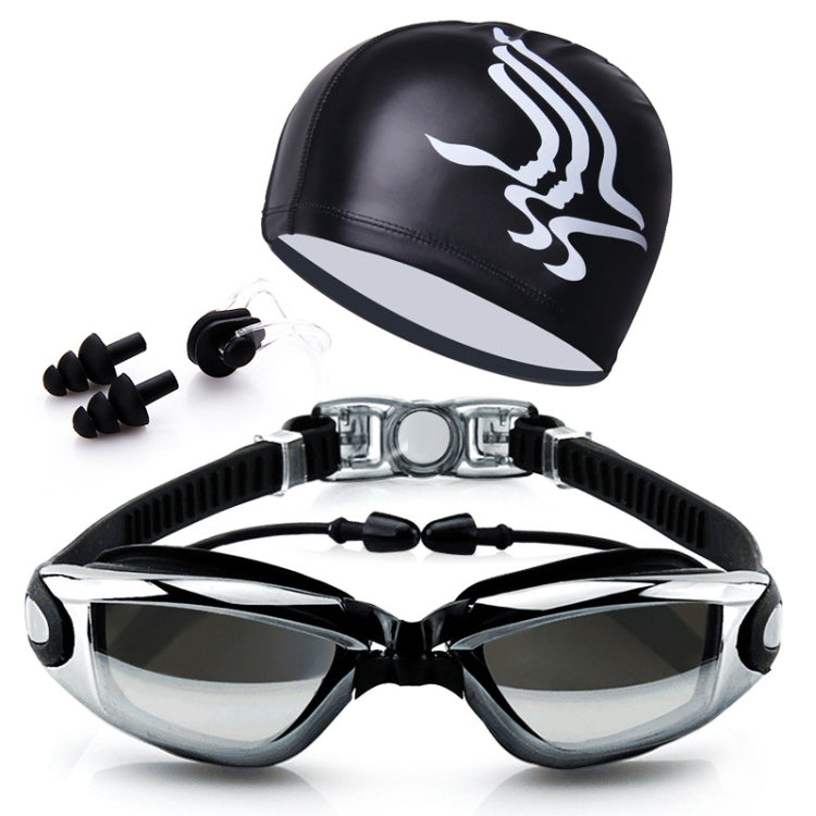 High-definition Waterproof Fogproof Swimming Goggles with Swimming Cap