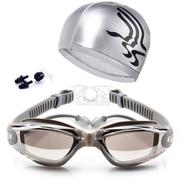 High-definition Waterproof Fogproof Swimming Goggles with Swimming Cap