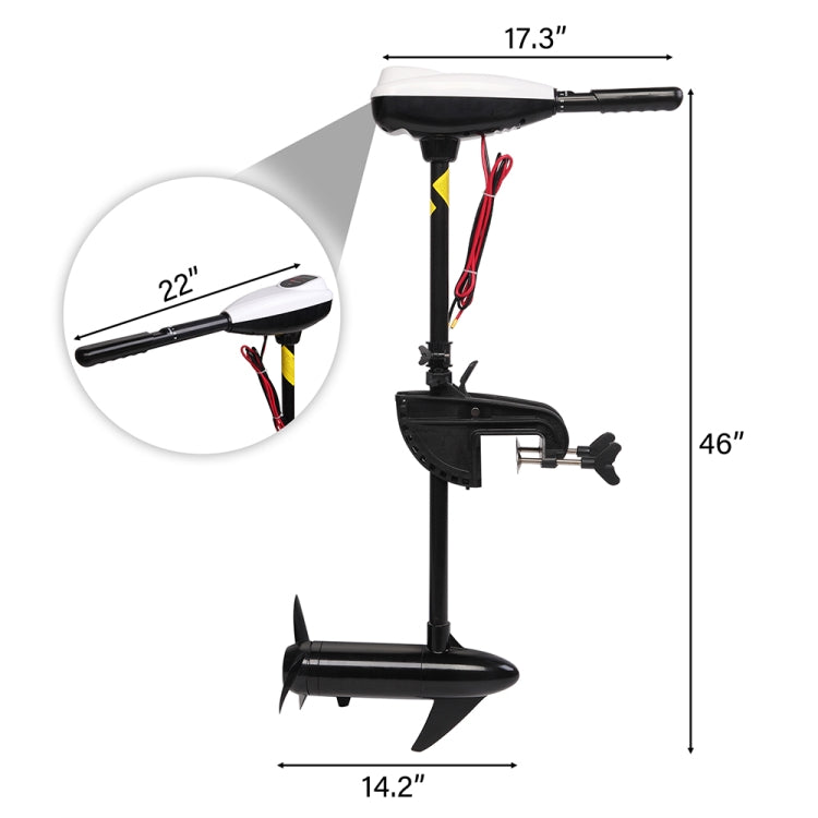 [US Warehouse] 12V 55lbs Fiberglass Main Pole Marine Electric Propeller Engine