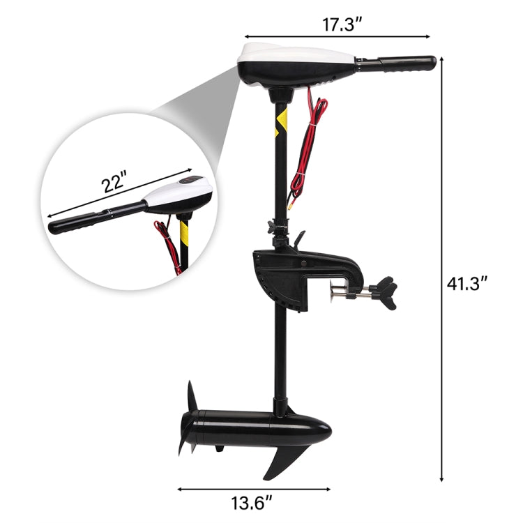 [US Warehouse] 12V 36lbs Fiberglass Main Pole Marine Electric Propeller Engine