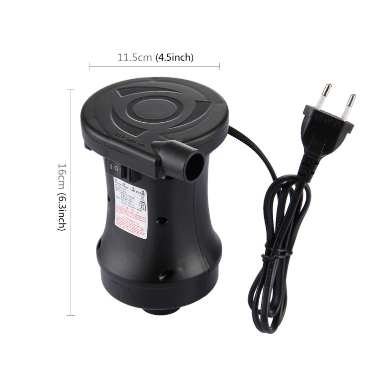 HT-458 220V Two-way Electric Inflation Deflation Air Pump with Car Charger, EU Plug(Black)