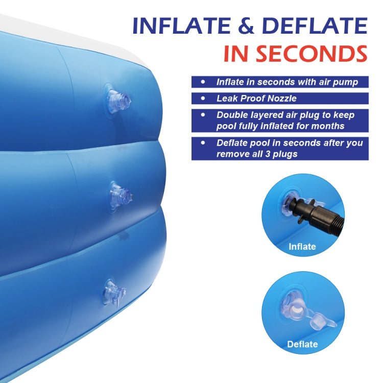 [US Warehouse] PVC Rectangle Inflatable Swimming Pool, Size: 302x183x59cm