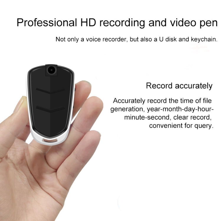 E308 8GB Portable Keychain Voice Recorder, Built-in Camera, Mic, Support TF Card
