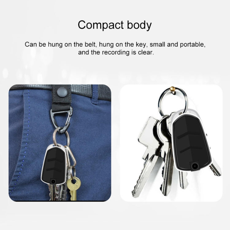 E308 8GB Portable Keychain Voice Recorder, Built-in Camera, Mic, Support TF Card