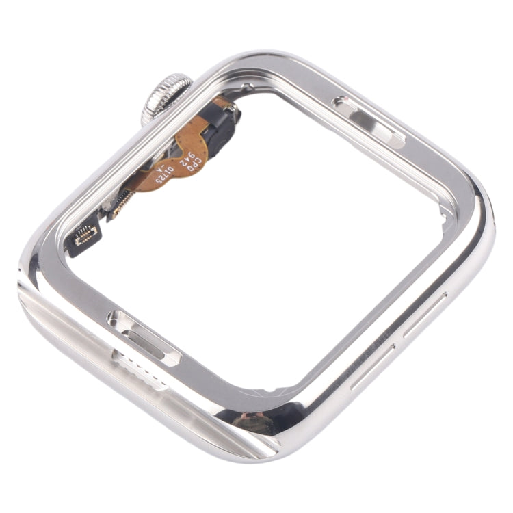 For Apple Watch Series 4 40mm LTE Stainless Steel Middle Frame Bezel Plate with Crown Spin Axis Flex Cable  - Silver