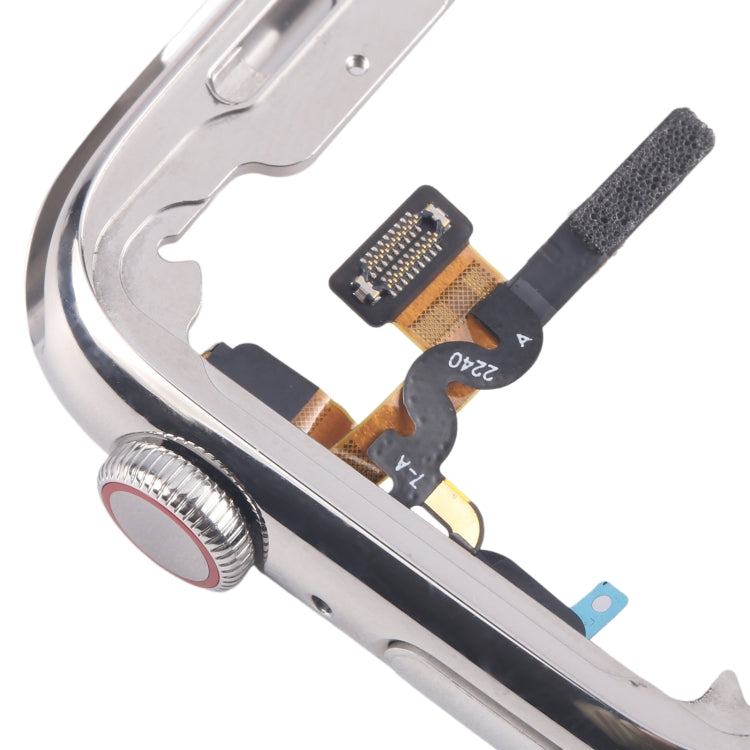 For Apple Watch Series 7 / 8 / 9 41mm LTE Stainless Steel Middle Frame Bezel Plate with Crown Spin Axis Flex Cable  - Silver
