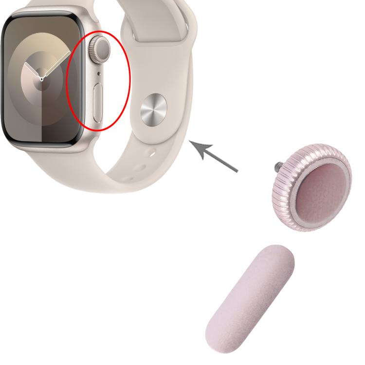 For Apple Watch Series 9 41mm / 45mm GPS Version Watch Crown Nut / Power Button Set