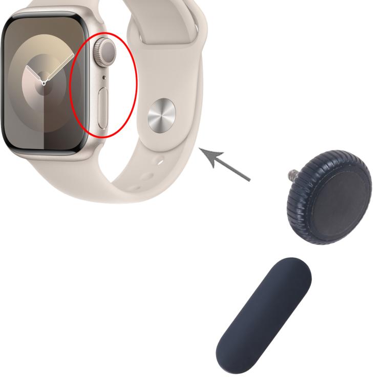 For Apple Watch Series 9 41mm / 45mm GPS Version Watch Crown Nut / Power Button Set