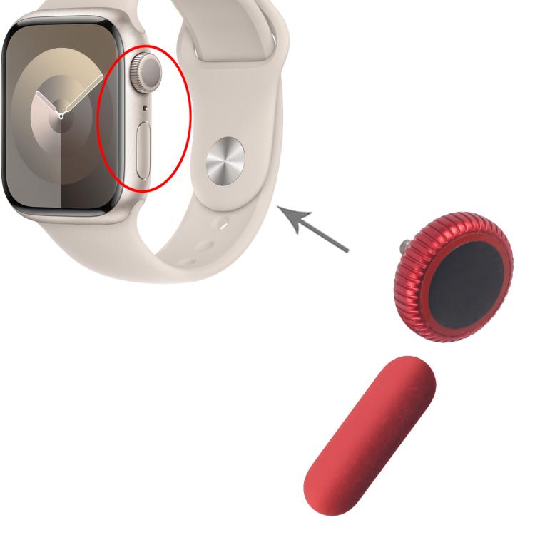 For Apple Watch Series 9 41mm / 45mm GPS Version Watch Crown Nut / Power Button Set