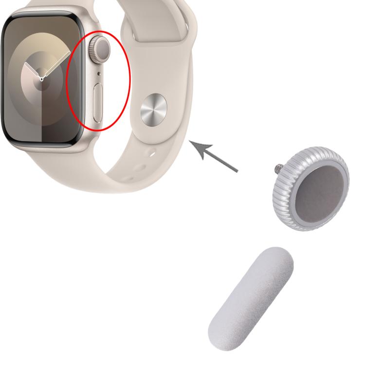 For Apple Watch Series 9 41mm / 45mm GPS Version Watch Crown Nut / Power Button Set