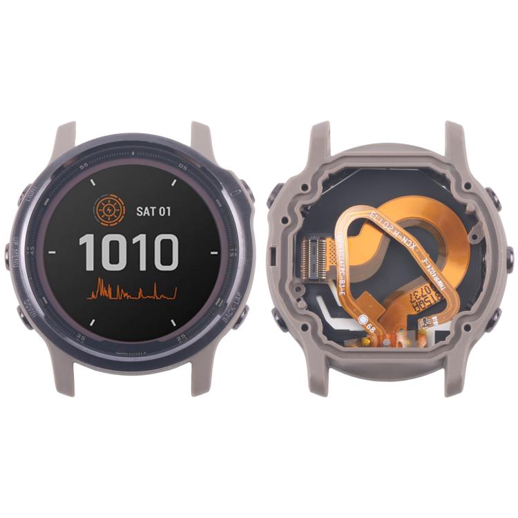 For Garmin Fenix 6S Pro Solar Original LCD Screen with Digitizer Full Assembly - Coffee