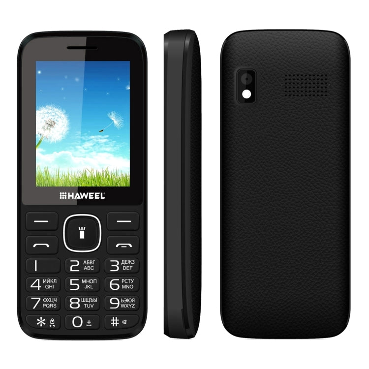 Haweel X1 Mobile Phone, Russian Keyboard, 2.4 inch, 1500mAh Battery, Dual SIM, Super Big Speaker, Support FM / TF / Torch / BT