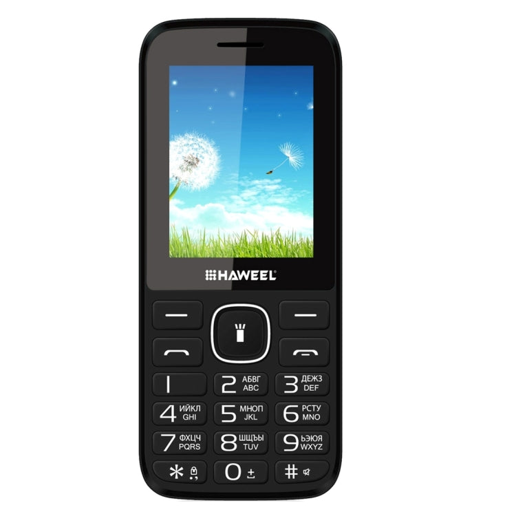 Haweel X1 Mobile Phone, Russian Keyboard, 2.4 inch, 1500mAh Battery, Dual SIM, Super Big Speaker, Support FM / TF / Torch / BT