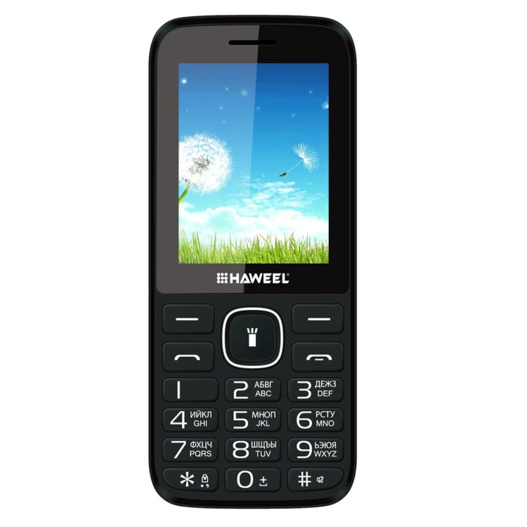 Haweel X1 Mobile Phone, Russian Keyboard, 2.4 inch, 1500mAh Battery, Dual SIM, Super Big Speaker, Support FM / TF / Torch / BT